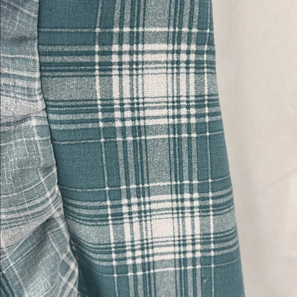 Wonder Nation - Girls Dress - Size 7/8 - Medium - Green Teal - Plaid - Smock